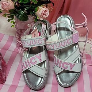 Sandals JUICY COUTURE Oxnard with logo  White/Pink NWT